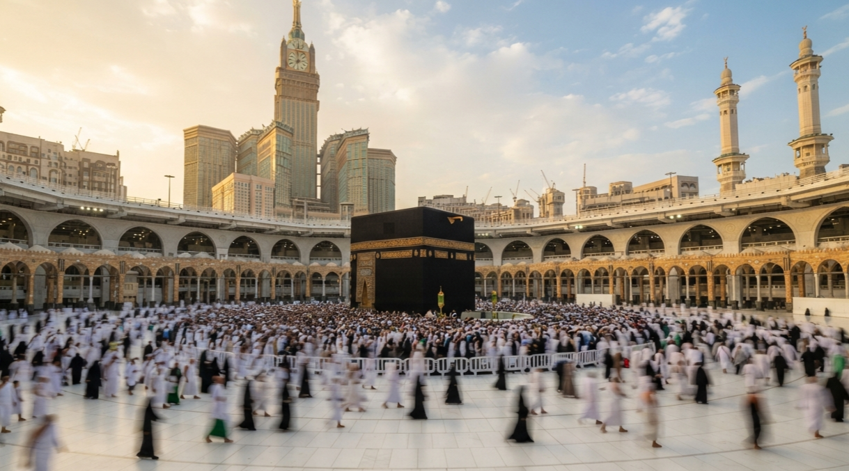 Holy Kaaba at Masjid al-Haram Makkah